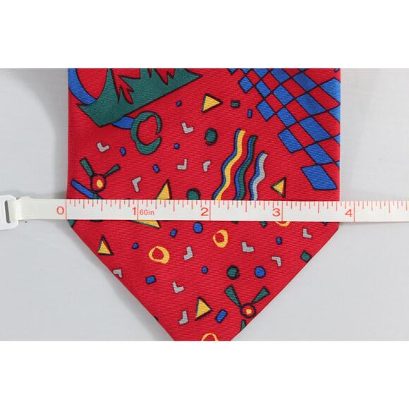 Guggenheim Museum Modern Art to wear abstract Men's tie Red colorful funky SILK - Picture 5 of 5